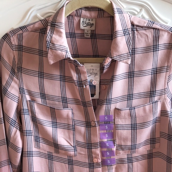 NWT Como Vintage Plaid Long Sleeve Shirt - Picture 3 of 7